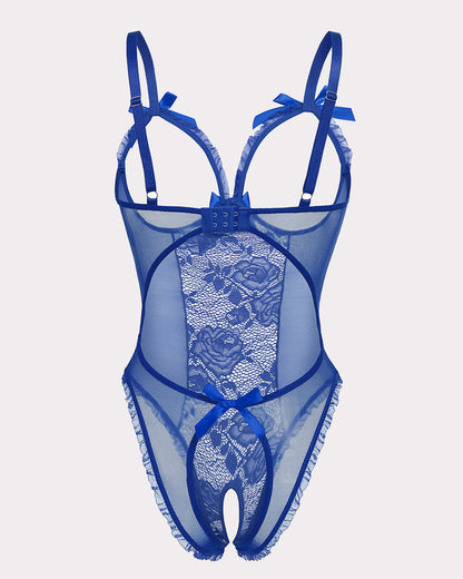 Crotchless Lace Mini Bodysuit