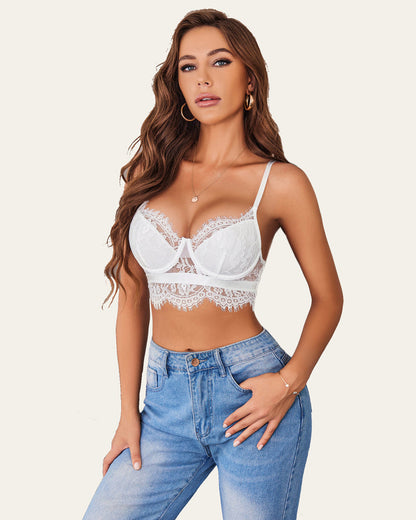 Lace Bustier Corset V Neck Cami Top