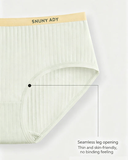 Multi-pack Pure Cotton Colorblock Ribbed Seamless Briefs