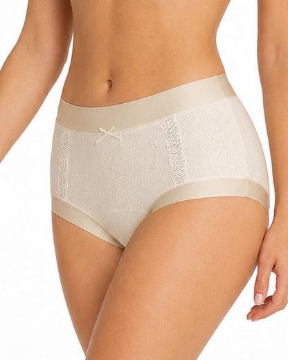 5-Pack Pure Cotton Antibacterial Lace Trim Elastic Panties