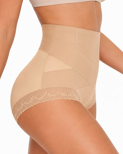 3-Pack High Waist Tummy Control Lace Trim Shaping Panties