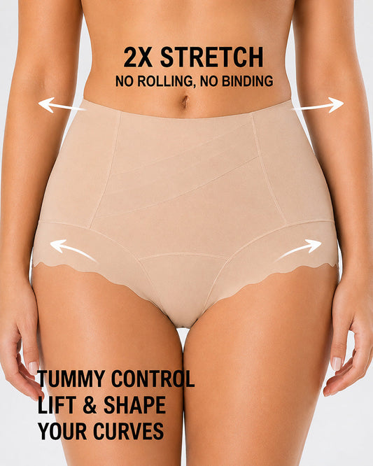 3-Pack High Waist Crossover Tummy Control Seamless Shaping Panties