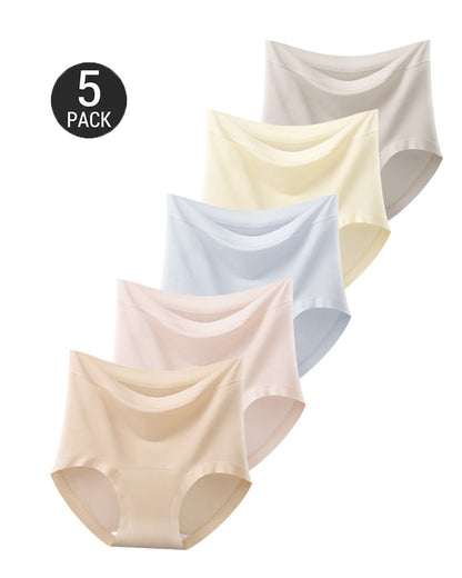 5-Pack High Waist Seamless Lyocell Cotton Briefs