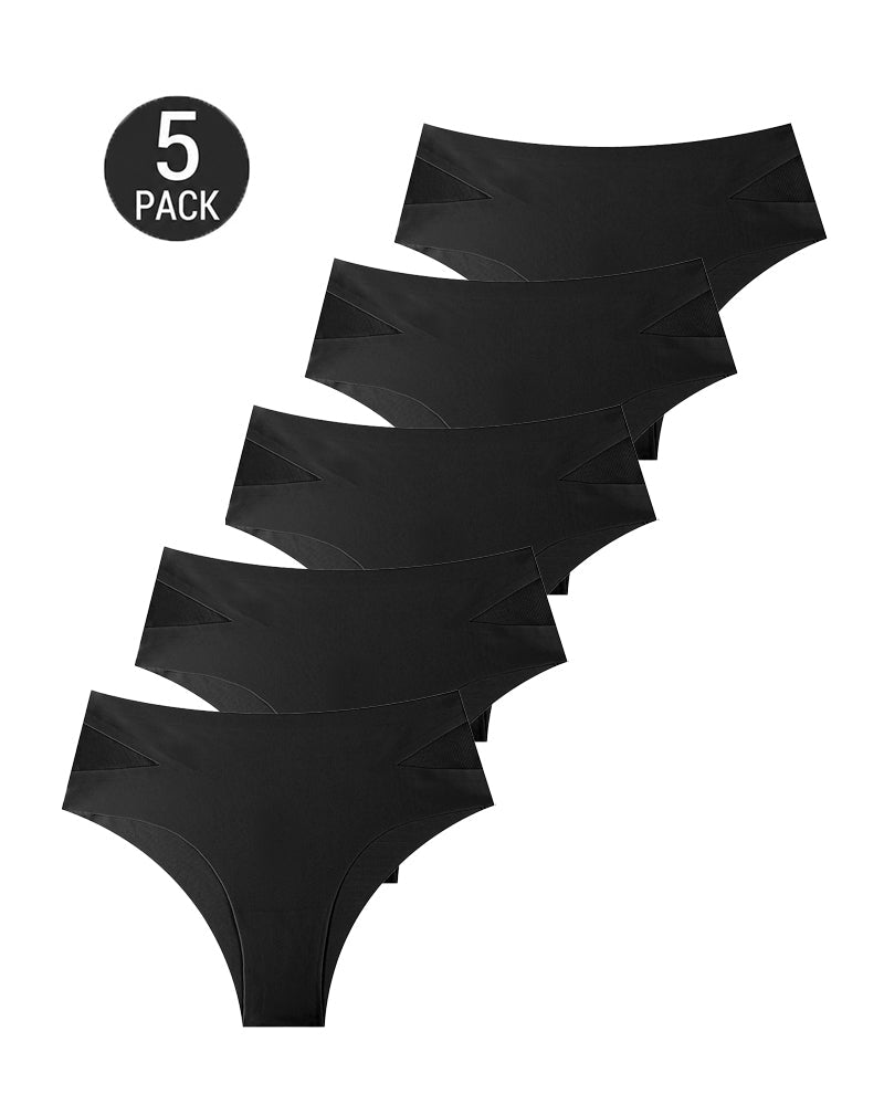 5-Pack Seamless Mesh Cutout Elastic Panty