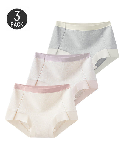 Multi-Pack Mid Waist Pure Cotton Antibacterial Breathable Briefs