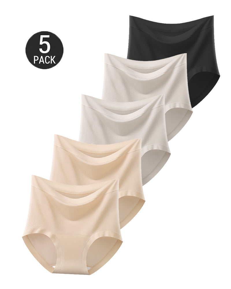 5-Pack High Waist Seamless Lyocell Cotton Briefs