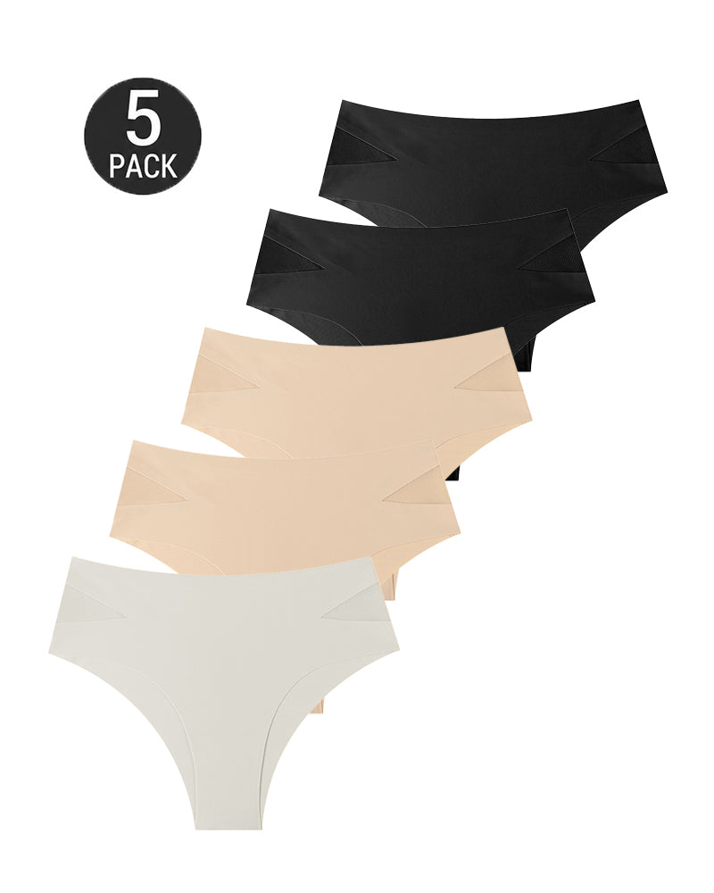 5-Pack Seamless Mesh Cutout Elastic Panty