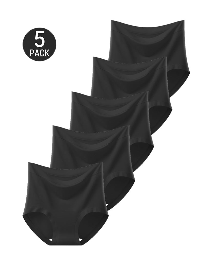 5-Pack High Waist Seamless Lyocell Cotton Briefs
