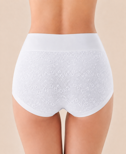 5-Pack Pure Cotton High Waist Tummy Control Jacquard Briefs
