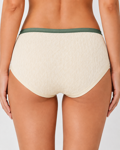 5-Pack Pure Cotton Seamless Breathable Colorblock Jacquard Briefs