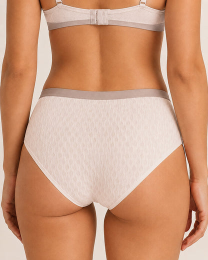 4-Pack Mid-waist Cotton Antibacterial Seamless Jacquard Breathable Briefs