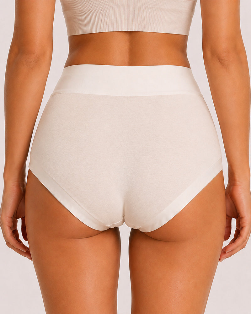 Five-Pack Pure Cotton High Waist Tummy Control Seamless Breathable Briefs