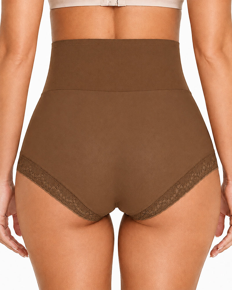 3-Pack High Waist Tummy Control Lace Trim Shaping Panties
