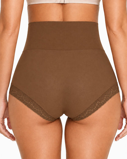 3-Pack High Waist Tummy Control Lace Trim Shaping Panties