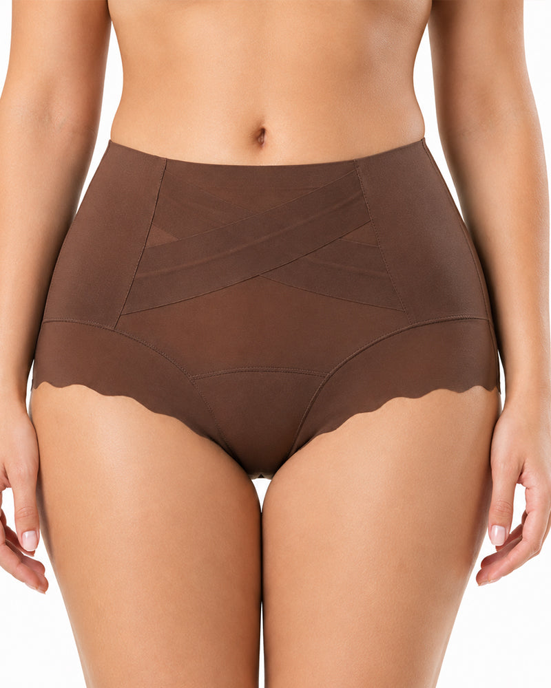 3-Pack High Waist Crossover Tummy Control Seamless Shaping Panties