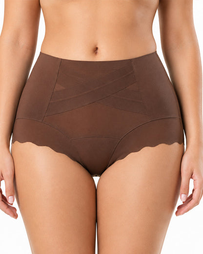 3-Pack High Waist Crossover Tummy Control Seamless Shaping Panties