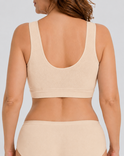 Plus Size Front Closure Seamless Lace Mesh Breathable Vest Bra
