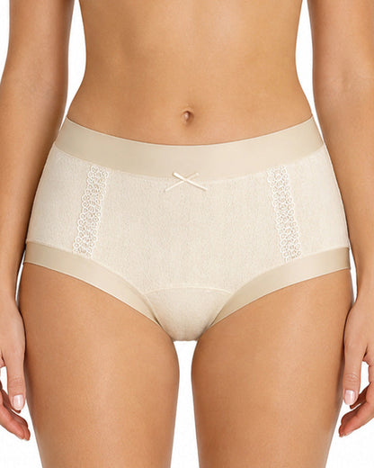 5-Pack Pure Cotton Antibacterial Lace Trim Elastic Panties