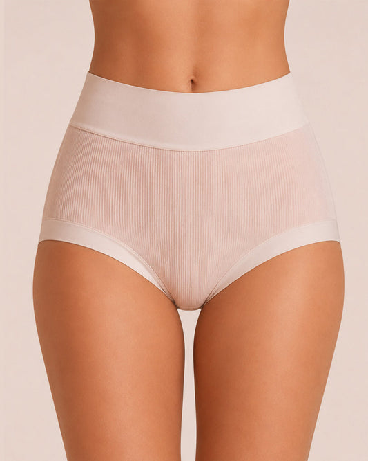 5-Pack High Waist Ribbed Pure Cotton High Elastic Briefs