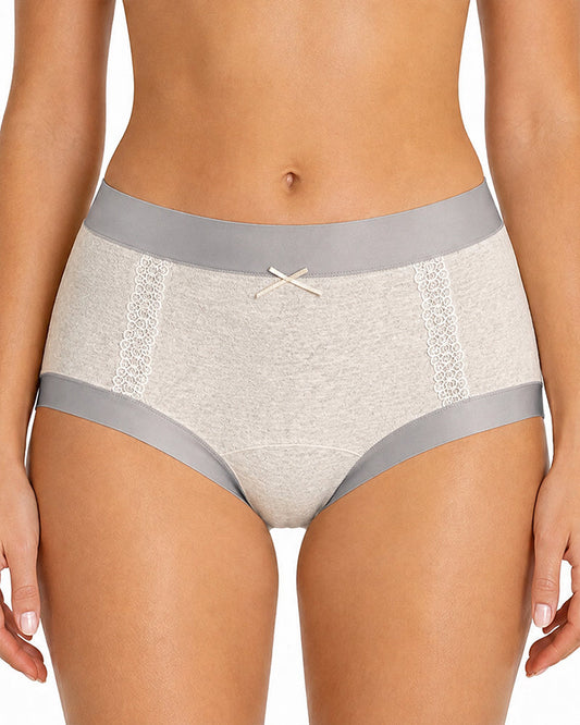 5-Pack Pure Cotton Antibacterial Lace Trim Elastic Panties