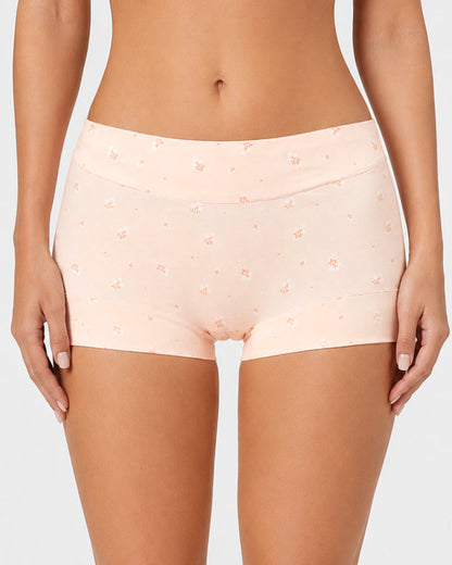Pure Cotton Floral Print Tummy Control Seamless Breathable Boxer Briefs