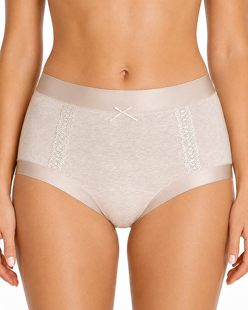 5-Pack Pure Cotton Antibacterial Lace Trim Elastic Panties