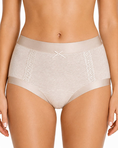 5-Pack Pure Cotton Antibacterial Lace Trim Elastic Panties