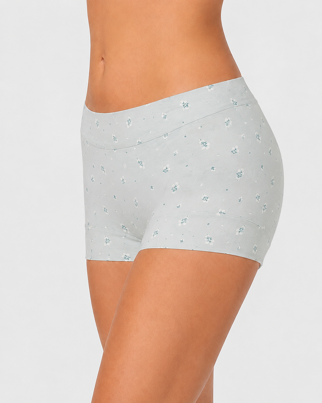 Pure Cotton Floral Print Tummy Control Seamless Breathable Boxer Briefs