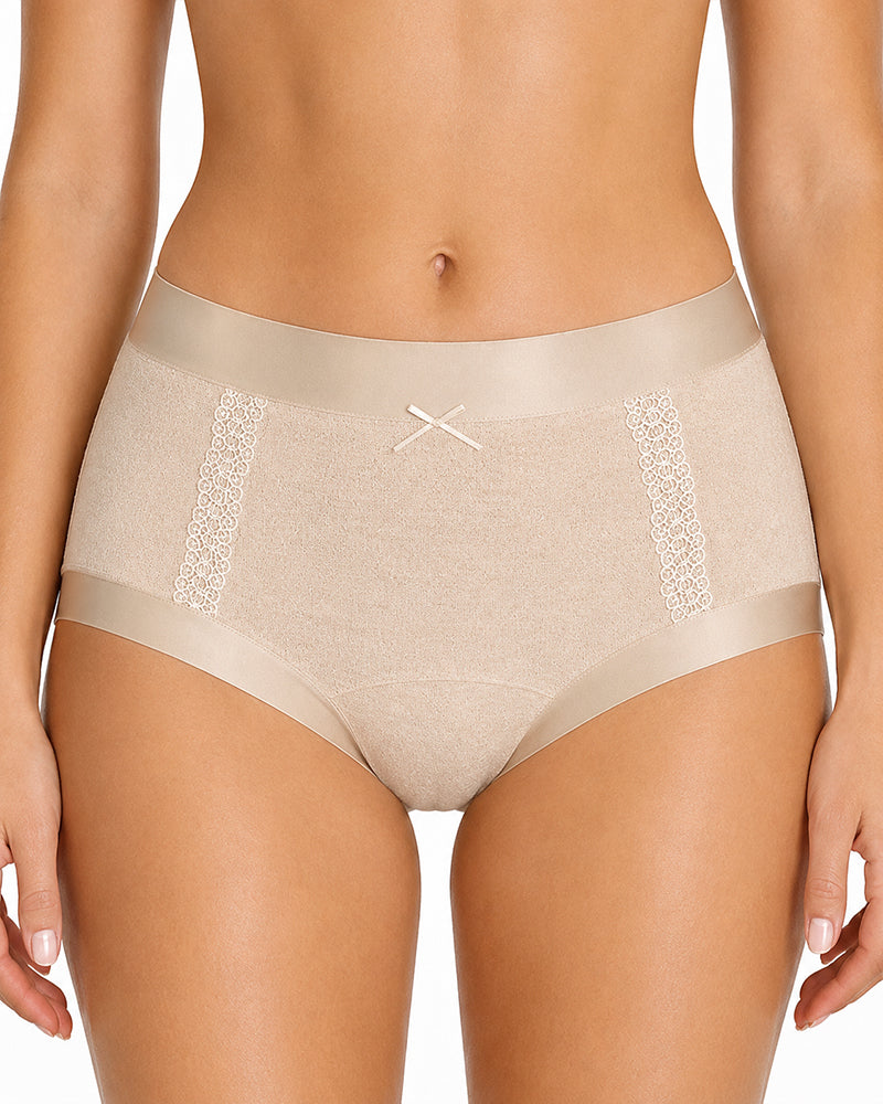 5-Pack Pure Cotton Antibacterial Lace Trim Elastic Panties
