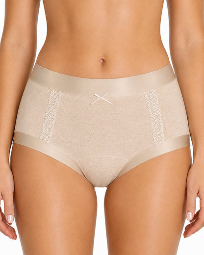 5-Pack Pure Cotton Antibacterial Lace Trim Elastic Panties