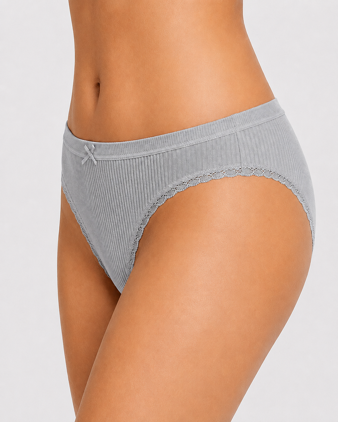 5-Pack Cotton Breathable Stretchy Bow Lace-trimmed Briefs