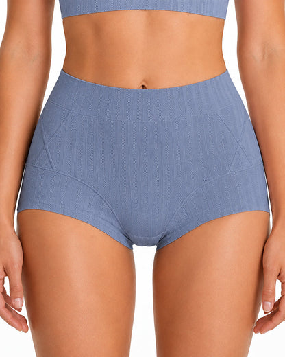 Multiple Pack High Waist Pure Cotton Ribbed Stretch Panties