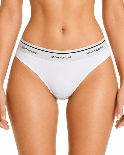 6-Pack Sexy Ice Silk Seamless Letter Colorblock Thongs