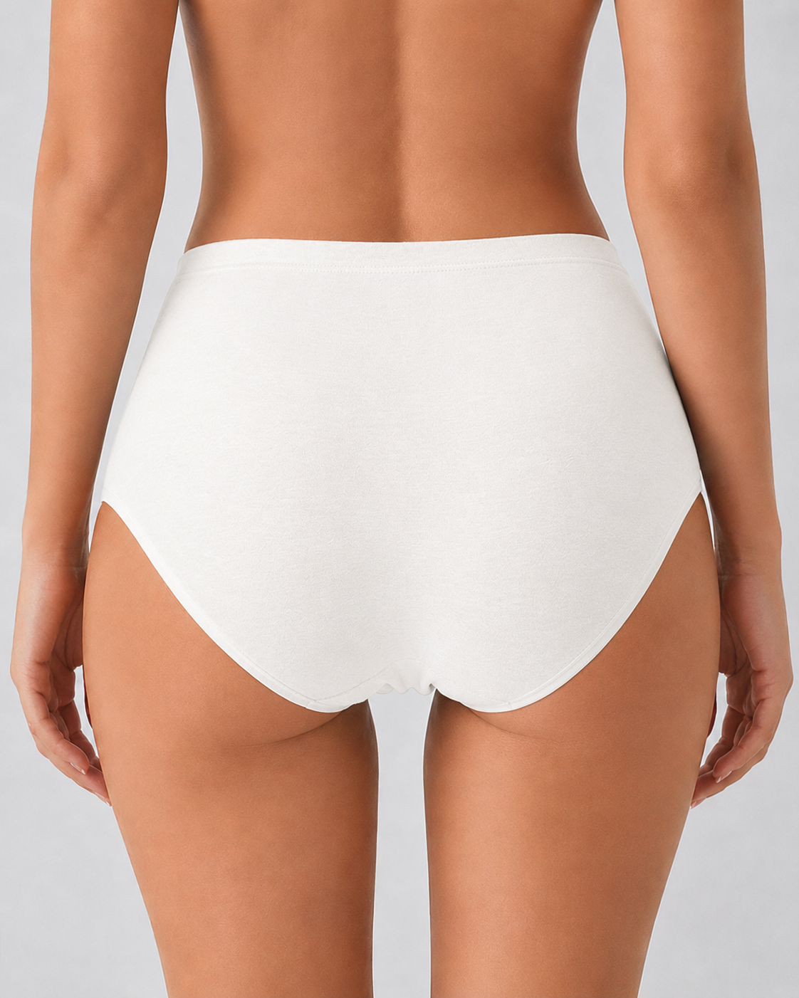 Plus Size 5-Pack Pure Cotton Antibacterial Mid-Waist Panties