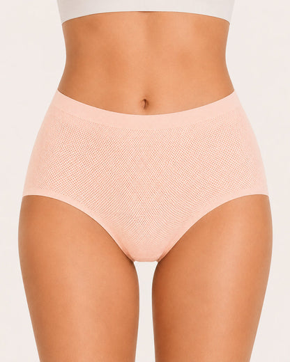 3-Pack Plus Size Mesh Ice Silk Breathable Seamless Panties