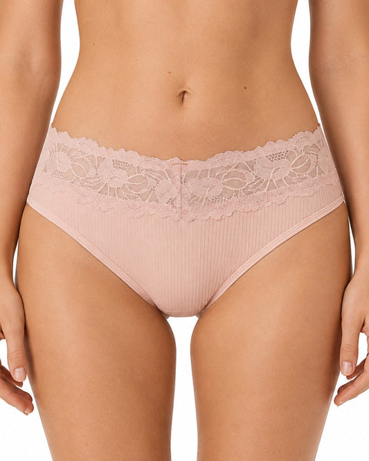 4-Pack Sexy Lace Trim Ribbed Cotton Panties