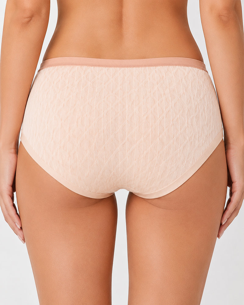 5-Pack Pure Cotton Seamless Breathable Colorblock Jacquard Briefs