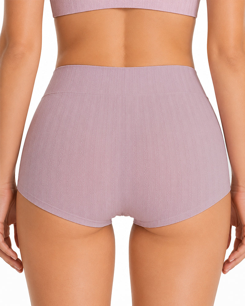 Multiple Pack High Waist Pure Cotton Ribbed Stretch Panties