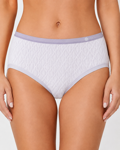 5-Pack Pure Cotton Seamless Breathable Colorblock Jacquard Briefs