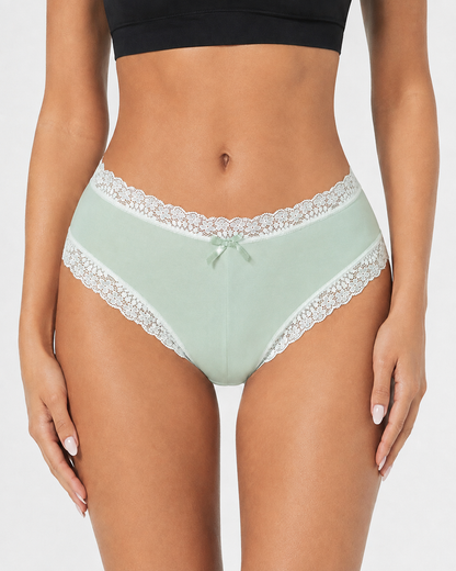 5-Pack Sexy Pure Cotton Lace Trim Thongs
