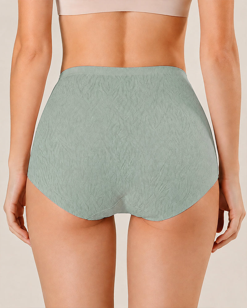 5-Pack High Waist Seamless Ice Silk Breathable Jacquard Panties