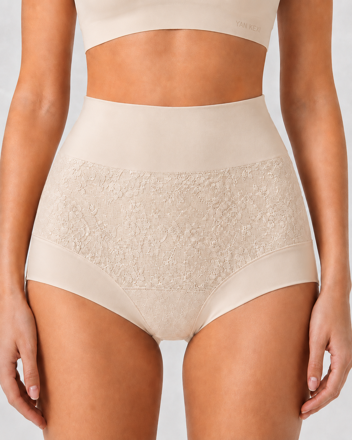4-Pack Pure Cotton High Waist Tummy Control Elastic Jacquard Briefs