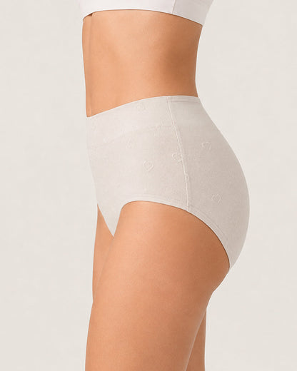 5-Pack Seamless Cotton Tummy Control Heart Jacquard Antibacterial Briefs