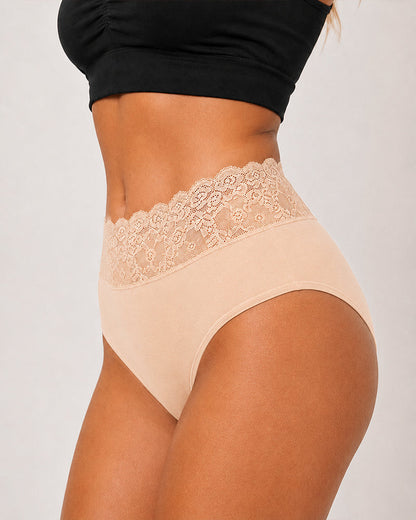 5-Pack Lace Trim Cotton Seamless Panties