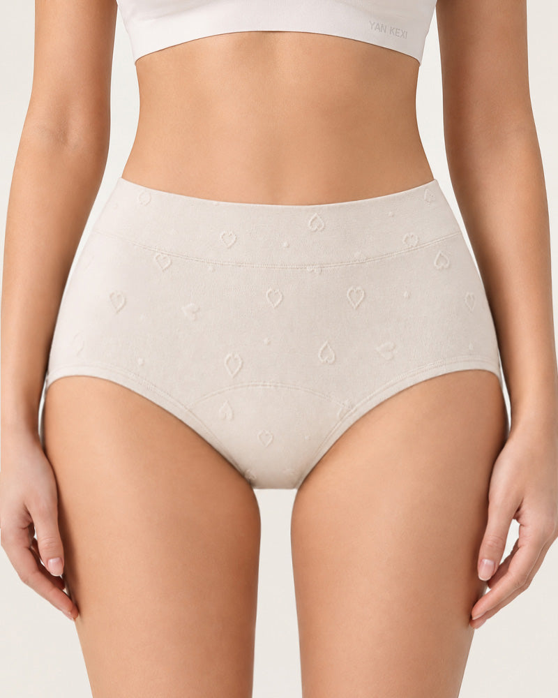 5-Pack Seamless Cotton Tummy Control Heart Jacquard Antibacterial Briefs