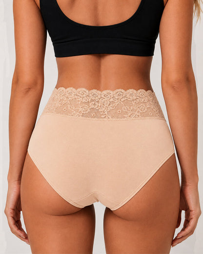 5-Pack Lace Trim Cotton Seamless Panties