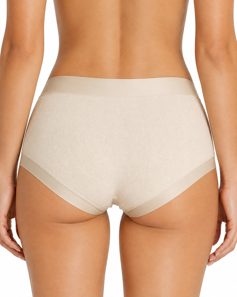 5-Pack Pure Cotton Antibacterial Lace Trim Elastic Panties