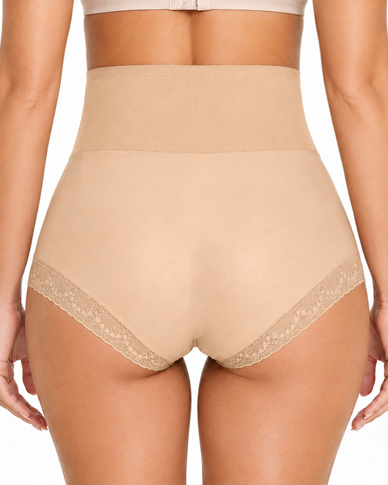 3-Pack High Waist Tummy Control Lace Trim Shaping Panties