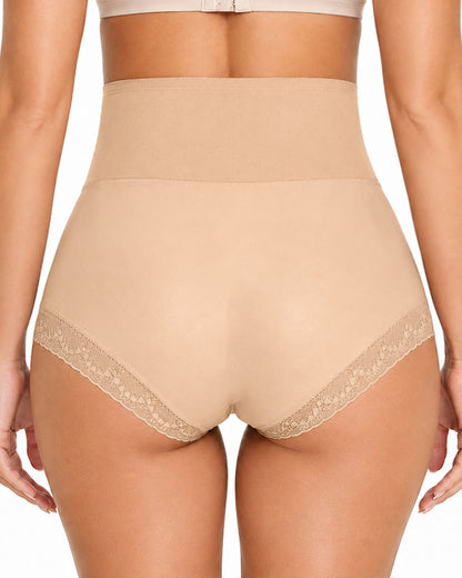 3-Pack High Waist Tummy Control Lace Trim Shaping Panties