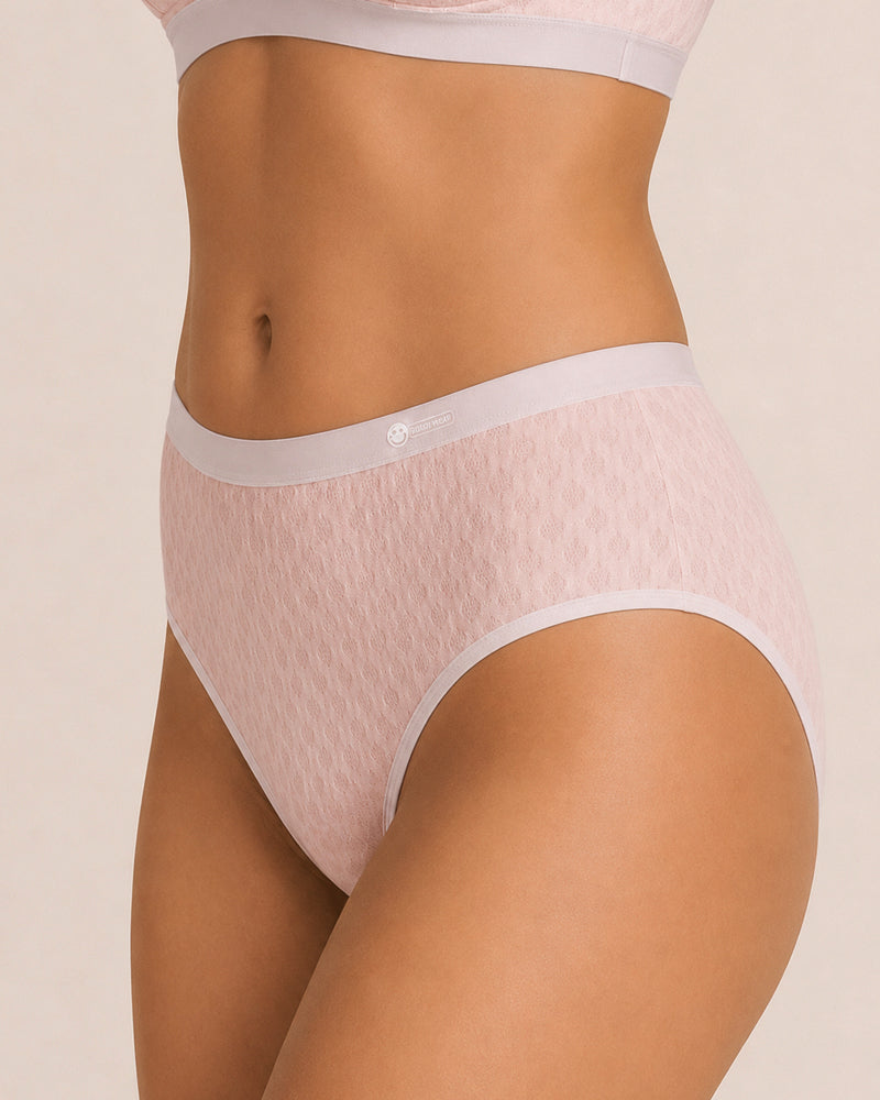 4-Pack Mid-waist Cotton Antibacterial Seamless Jacquard Breathable Briefs